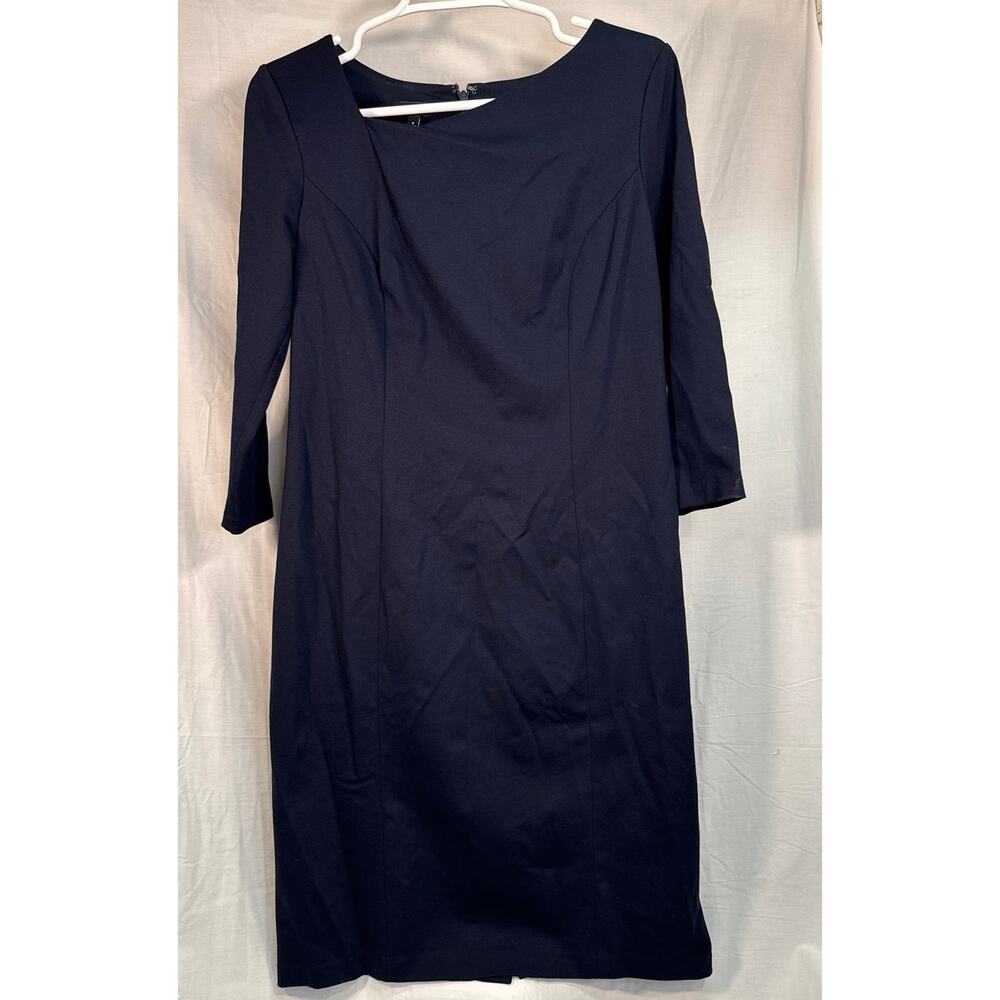Talbots Navy Sheath‎ Dress with Three-Quarter Sleeves Size 8